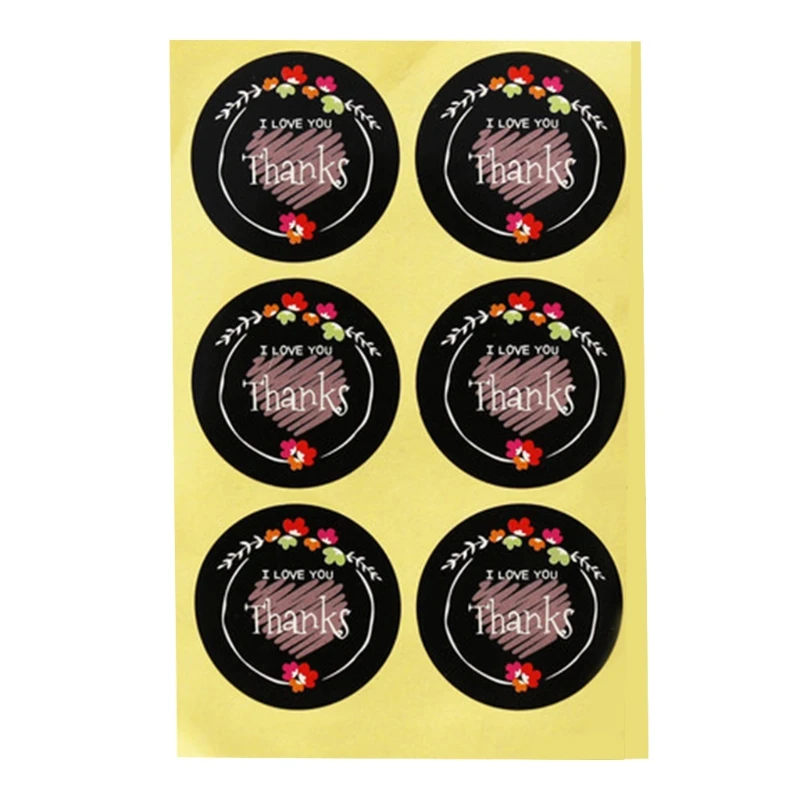 

50 Sheets Thank You Stickers Seal Label for Wedding Gift Baking Package Envelope U90E