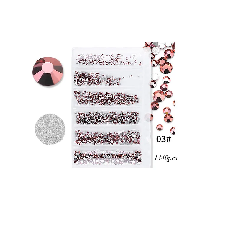 Flatback Glass Nail Rhinestones Mixed Sizes SS3-SS10 Art Decoration Stones Shiny Gems Manicure Accessories | Красота и здоровье