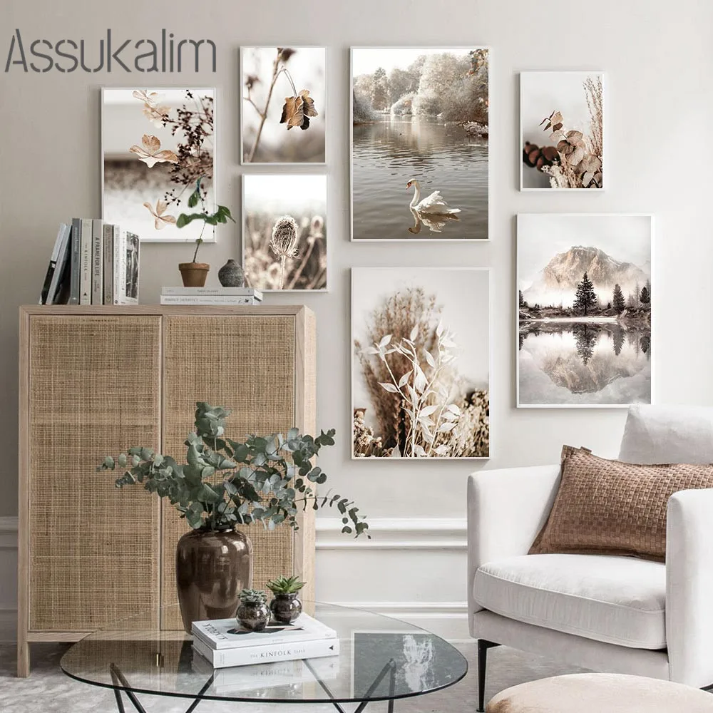 

Hay Canvas Art Print Swan Poster Lake Landscape Wall Painting Scandinavian Prints Nordic Wall Pictures For Living Room Decor