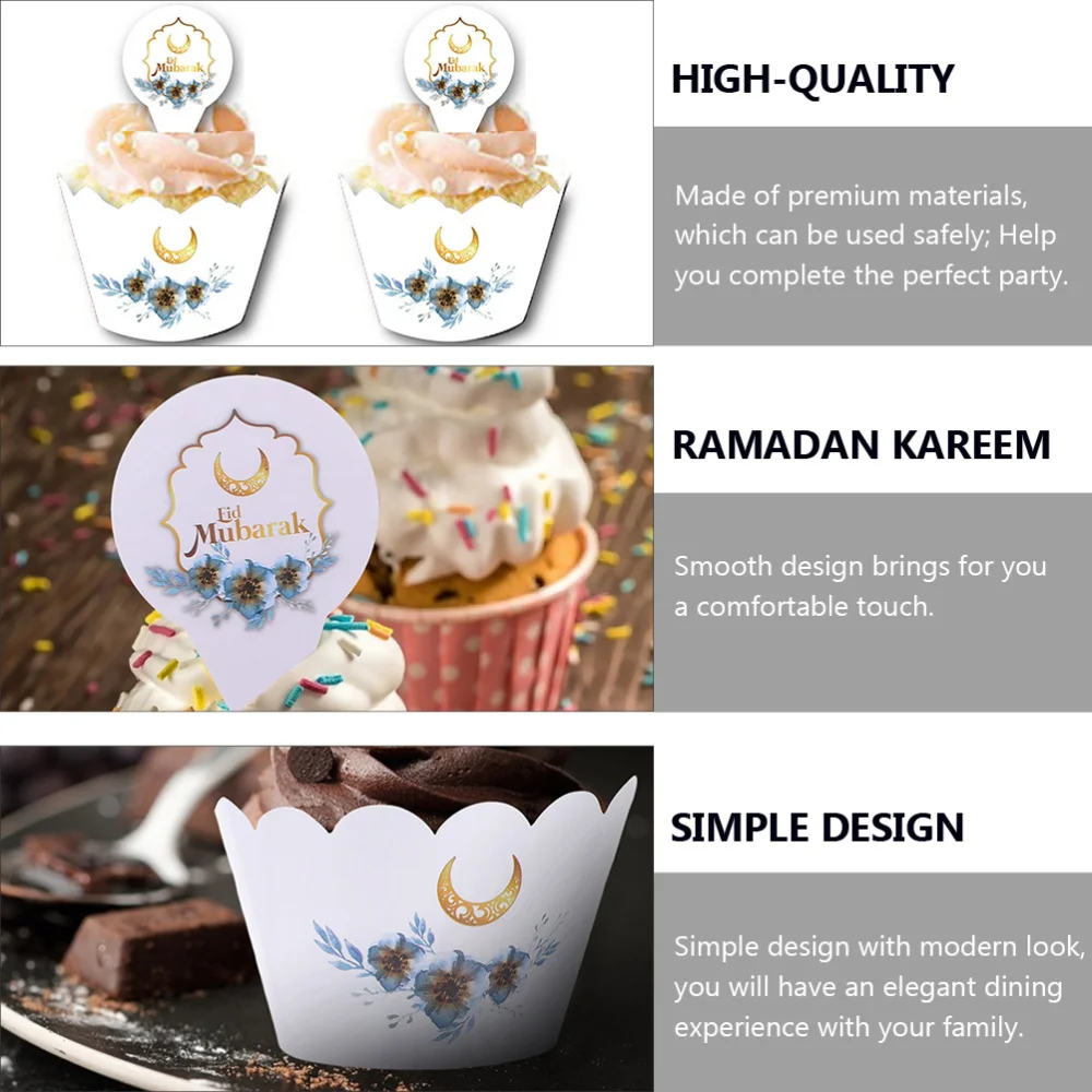 

1 Set Ramadan Kareem Paper Cups Dishes Festival Party Disposable Cups Plates