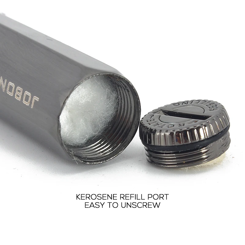 

Jobon Kerosine Metalen Aansteker Navulbare Slijpschijf Veelvlak Aanstekers Fashion Gift