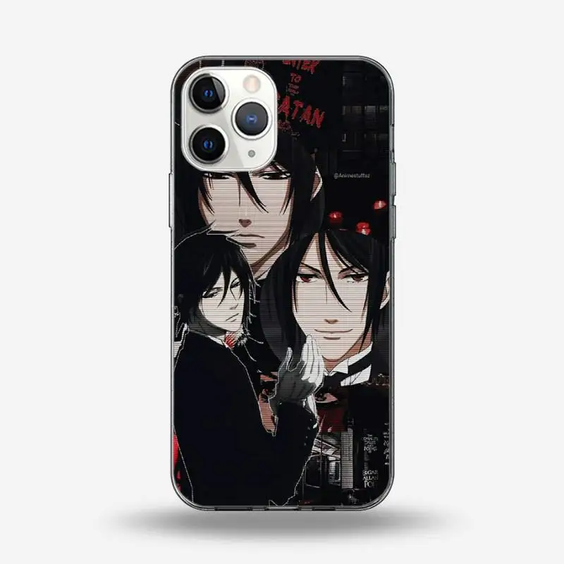 

Japan anime Hot Black Butler Phone Case Transparent for iPhone 6 7 8 11 12 s mini pro X XS XR MAX Plus