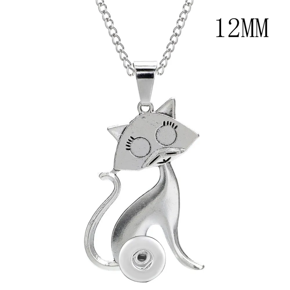 Женское серебряное ожерелье с подвеской в виде кошки животного 12 мм 18 мм|Ожерелья