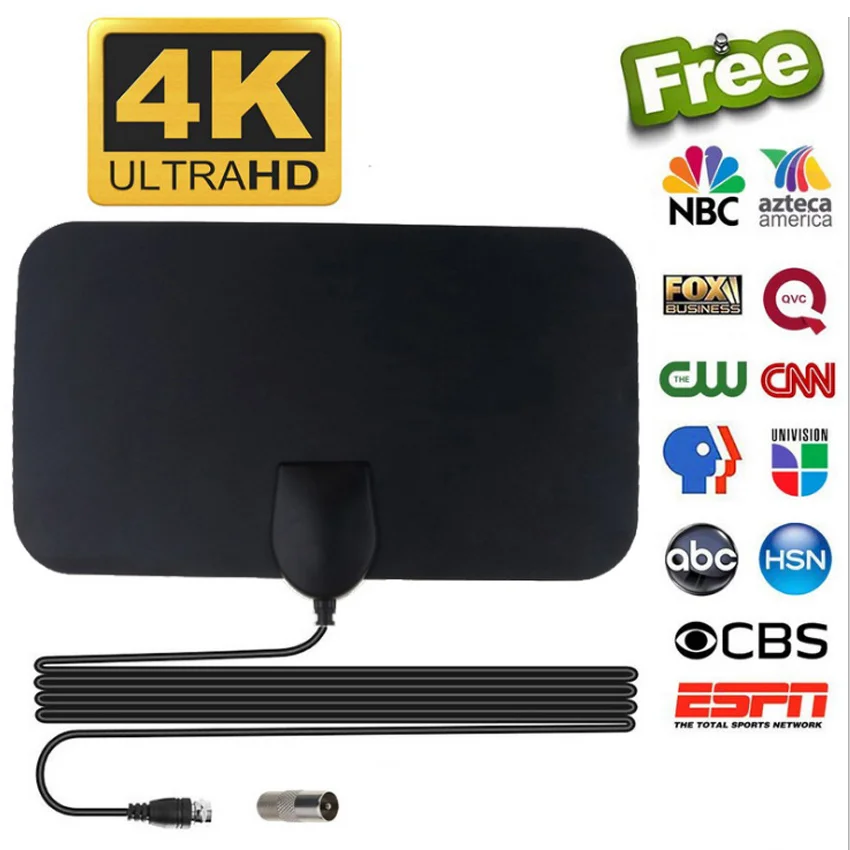

Телевизионная антенна 4K 25DB с высоким коэффициентом усиления HD TV D TV Box для помещений антенна диапазон 50 миль VHF UHF антенный приемник