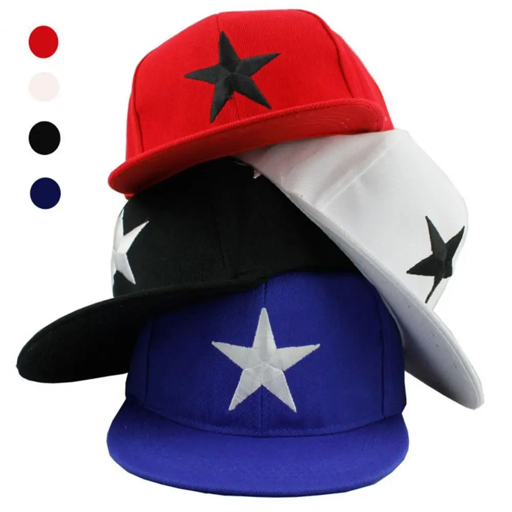 

3-8 Years Kids Baseball Hat Five-pointed Star Embroidery Boys Girls Short Brim Dome Cap Sporty Accessories шапка женская