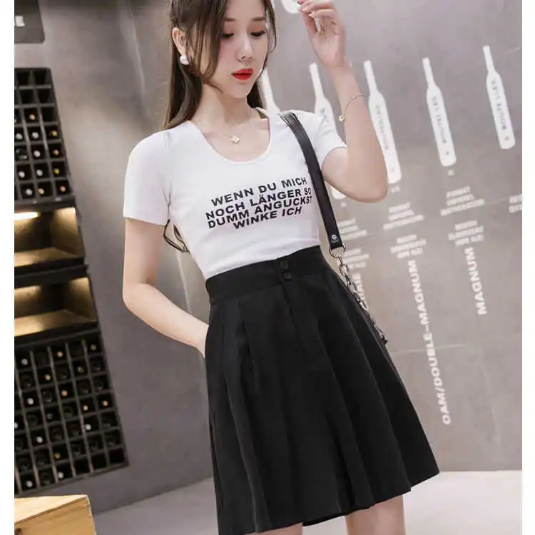 

Suit Shorts women's summer 2021 new fashion loose high waist A-line wide leg Capris show thin skirt