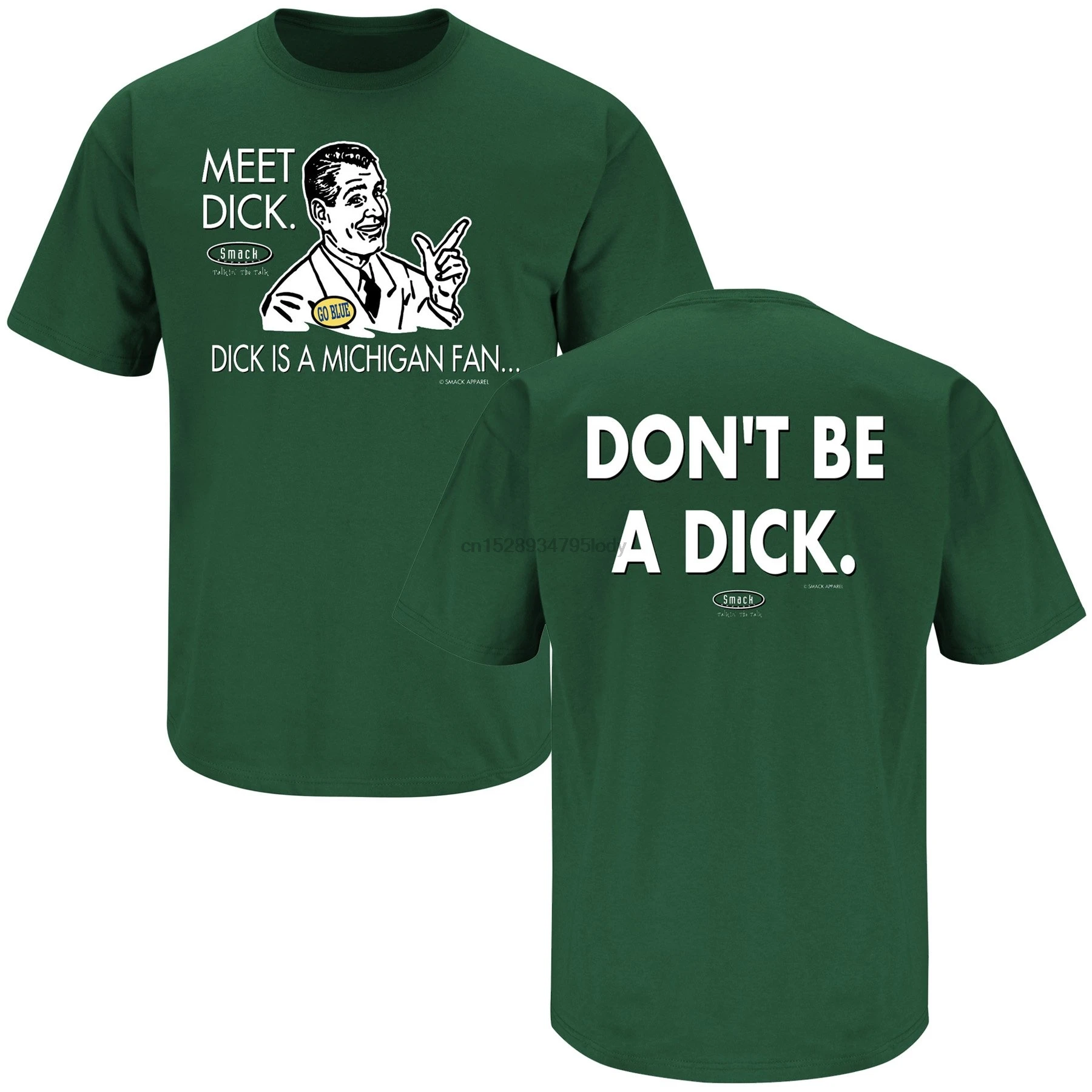 Smack Apparel Michigan State football Fans. Не быть Диком зеленой футболкой (S 5X)|Мужские футболки| |