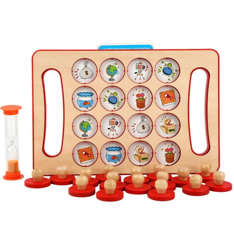 

Children Wooden Memory Matching Game With Double-Sided Cards Interactive Game Toy Early Development Learning Educational Toys