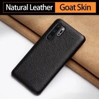 genuine leather phone case for huawei p20 p30 p40 honor 9x mate 10 20 30 lite 40 pro plus nova 5t luxury natural goat skin cover
