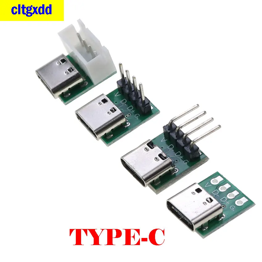 

1Pcs USB Type C connector curved needle straight needle PCB board female socket + XH terminal adapter socket