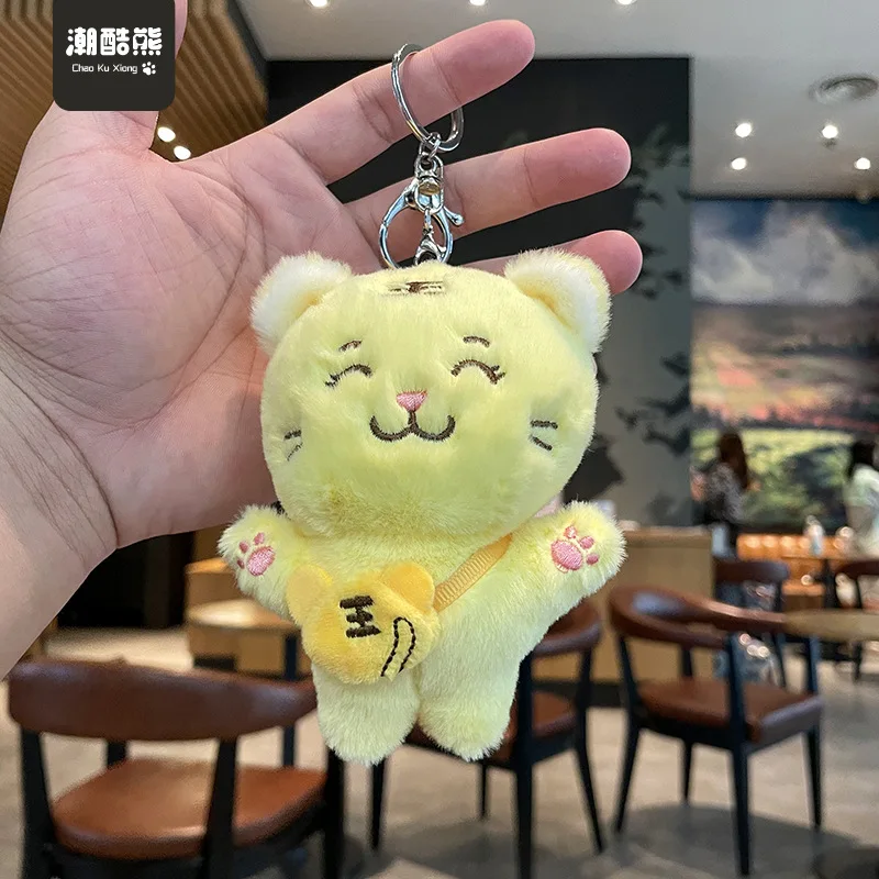 

Новый милый рюкзак с подвеской в виде тигра, плюшевая Изысканная кукла на удачу, брелок, модная мягкая сумка с украшением, подарок на день ро...