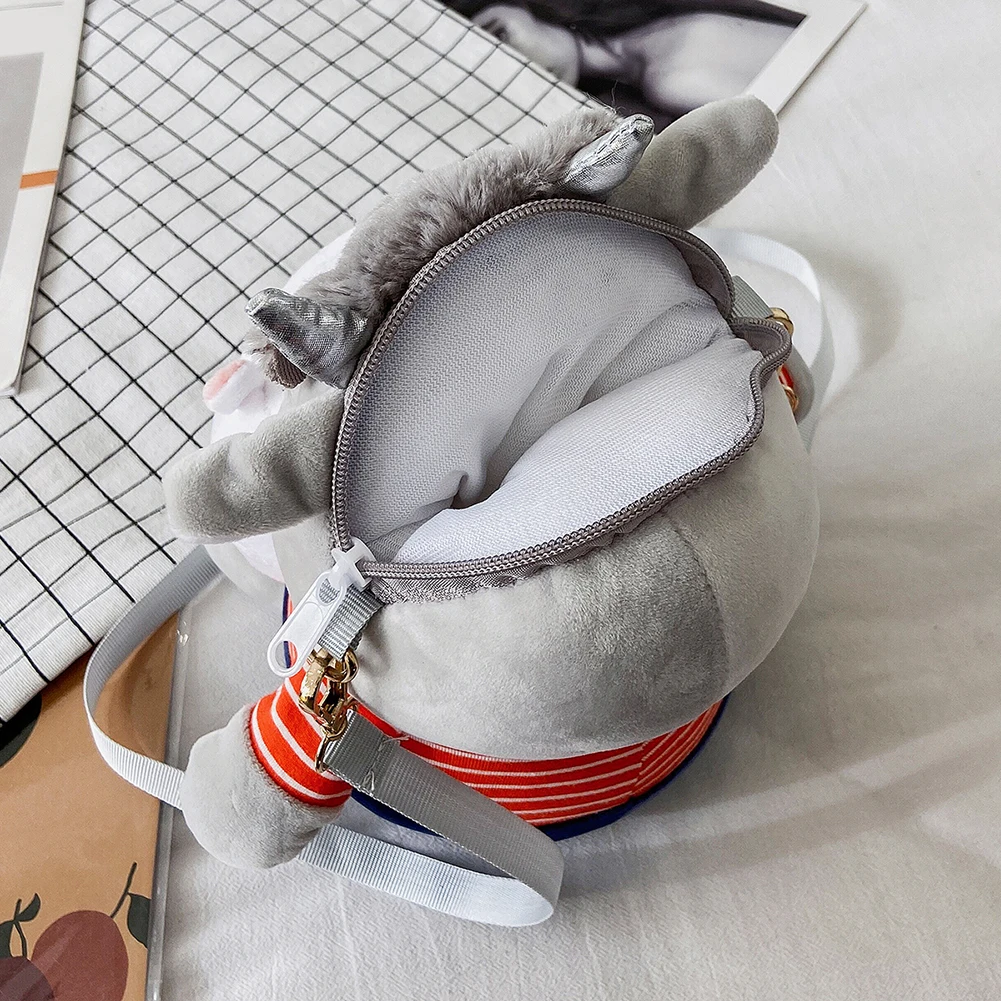 

Fashion Cow Shaped Kids Shoulder Bag Cartoon Plush Crossbody Bags Cute Girls Portable Top-handle Bags for Children Birthday Gift