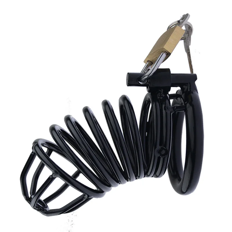 7 см черная пружинная железная клетка для пениса другое металлическое кольцо