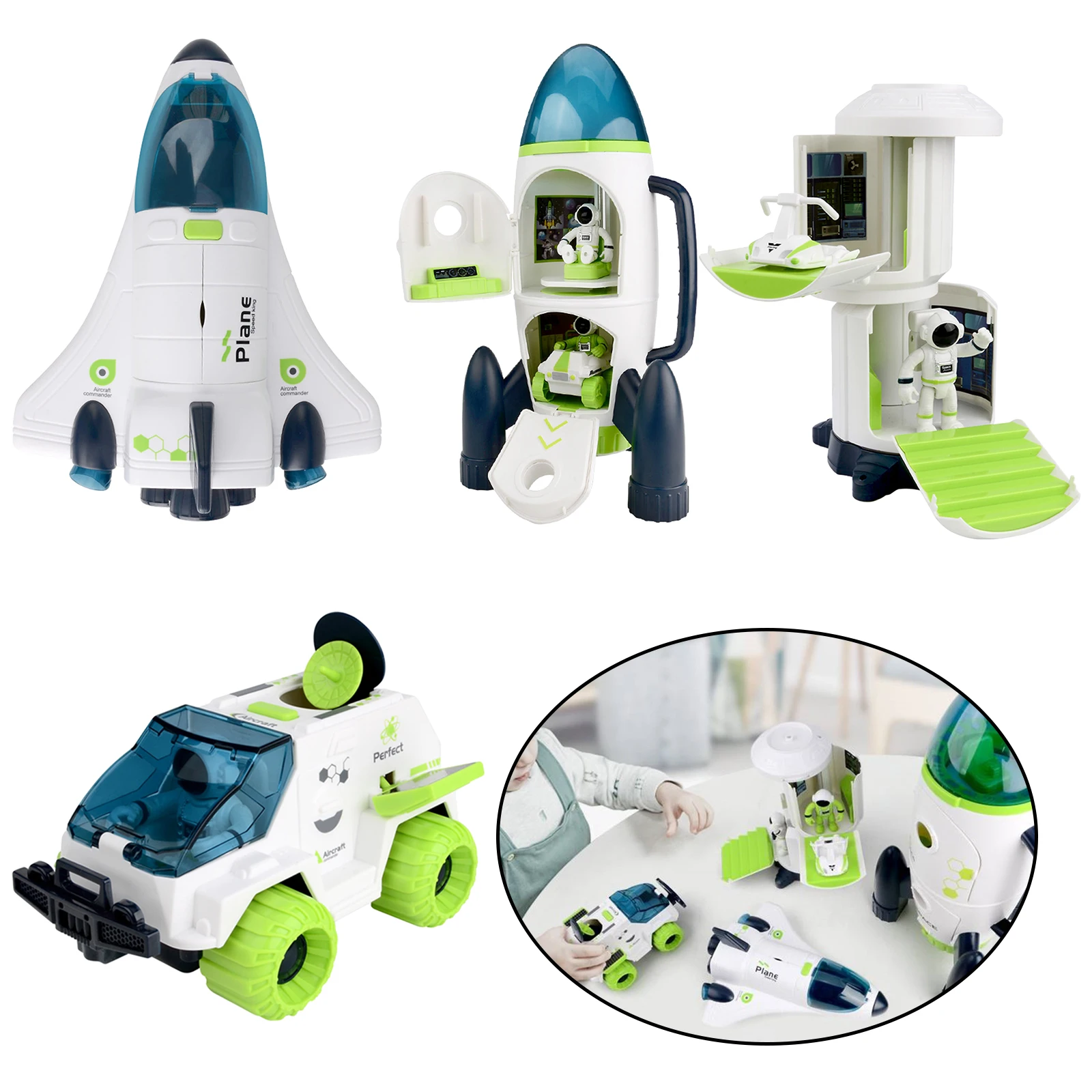 

Fun Space Toy Vehicles Play Figure Playsets Lights & Sounds Explore Space DIY Assembled Birthday Gifts Age 3-6 years