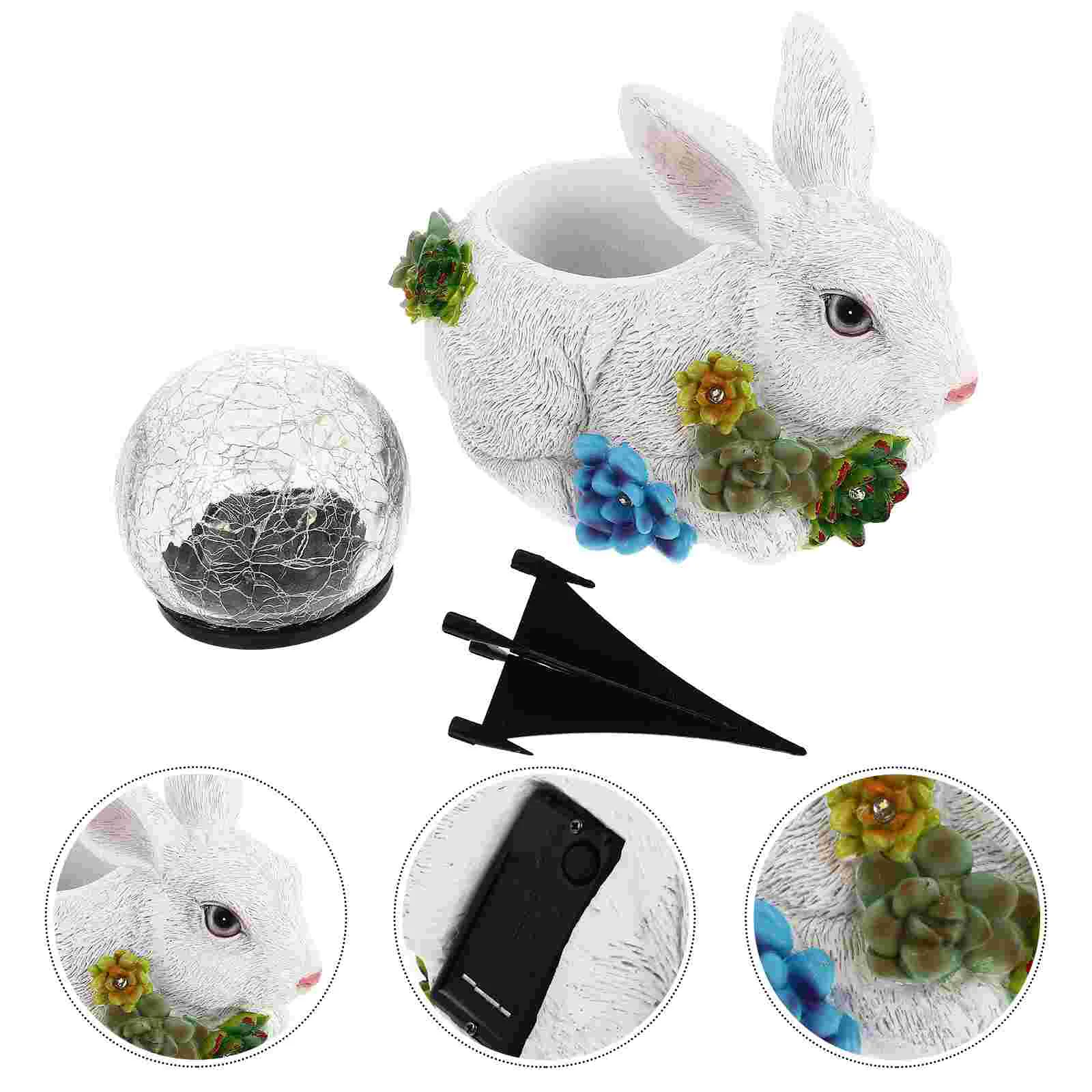 

Креативная Фигурка кролика, 1 комплект, декоративный светильник на солнечной батарее