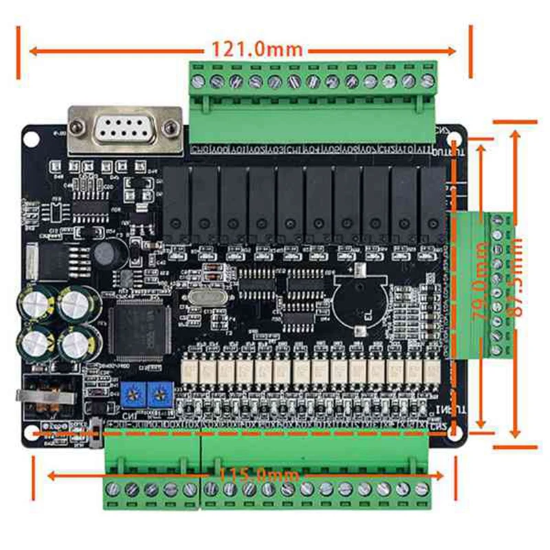 FX3U 24MR 6AD 2DA RS485 RTC 14 вход 10 релейный выход 6 аналоговый 2 PLC контроллер | Инструменты
