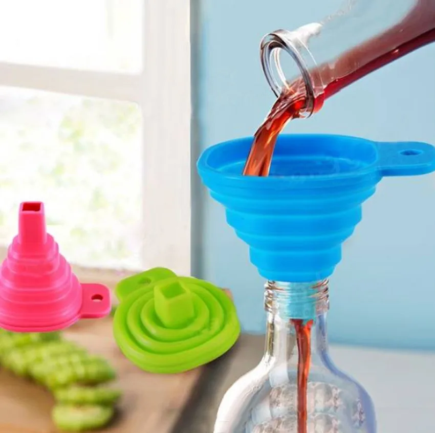 

Silicone Funnel Household Liquid Dispensing Mini Funnel Salt Sugar Sub-Tank Kitchen Tools DIY Supplies Food Grade Foldable