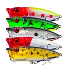 5 шт.партия, приманки Topwater Popper 6,5 см, 12 г, жесткая искусственная приманка, пластиковые воблеры
