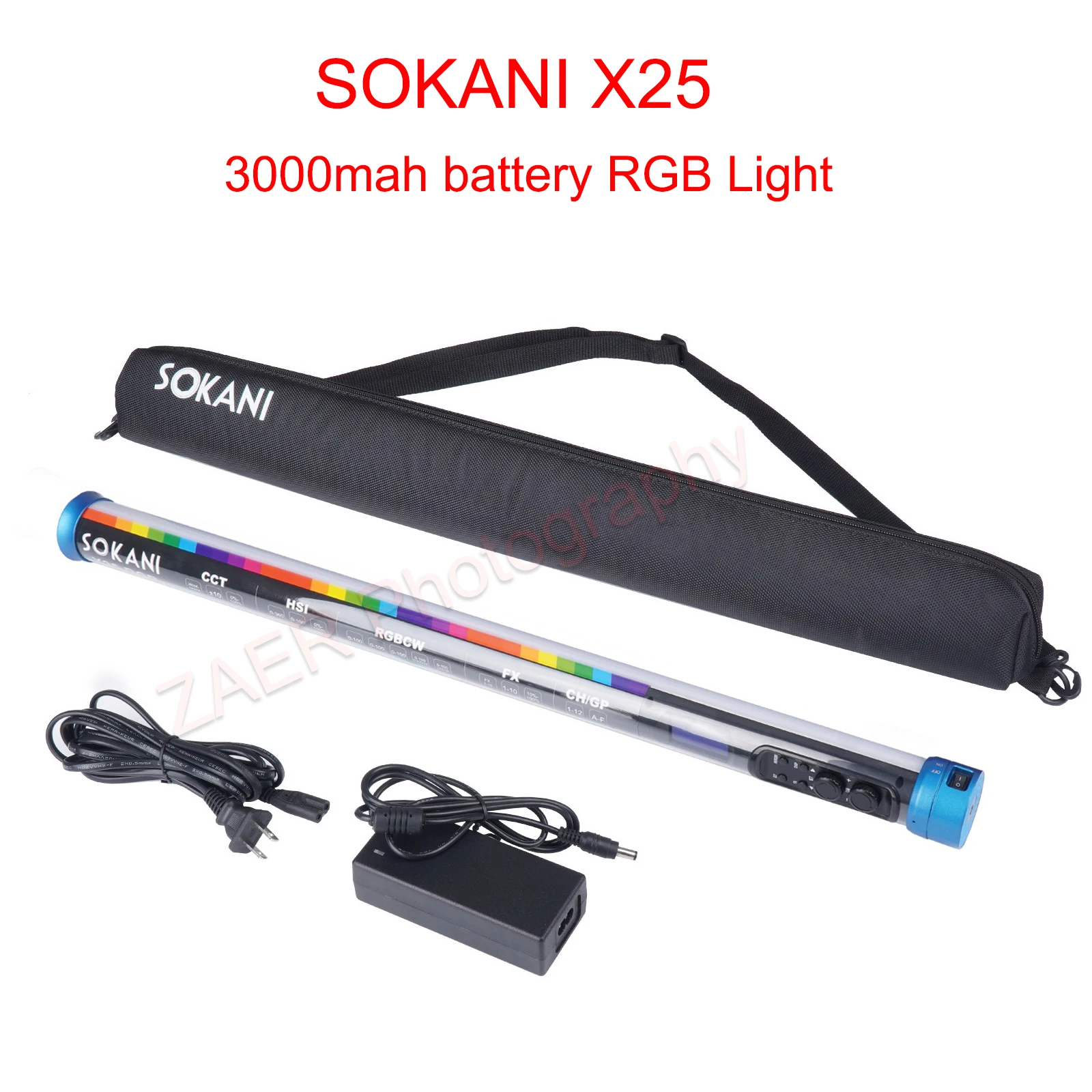 

SOKANI X25 Stick Fill light Portable built-in 3000mah battery RGB Light Tube Handheld Photography Lighting Remote control