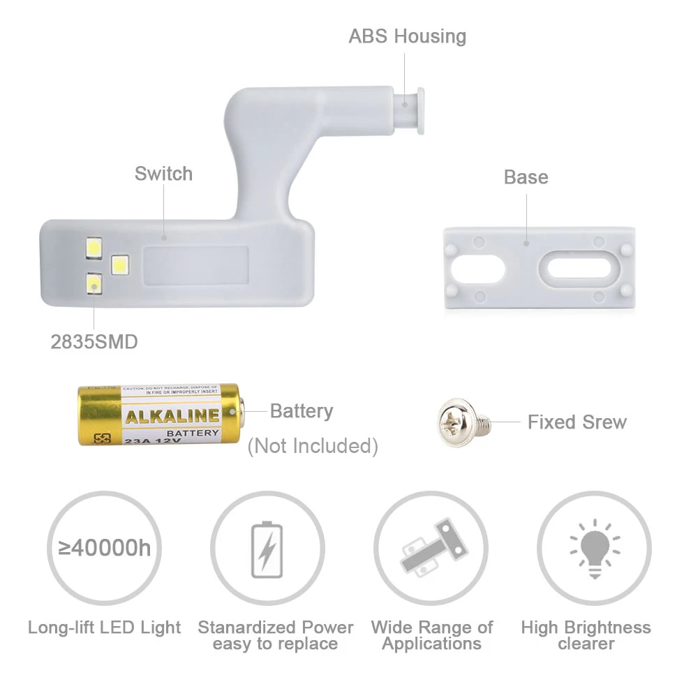 1 PCS LED Under Cabinet Light Universal Wardrobe Light Sensor Led Armario Inner Hinge Lamp For Cupboard Closet Kitchen christmas