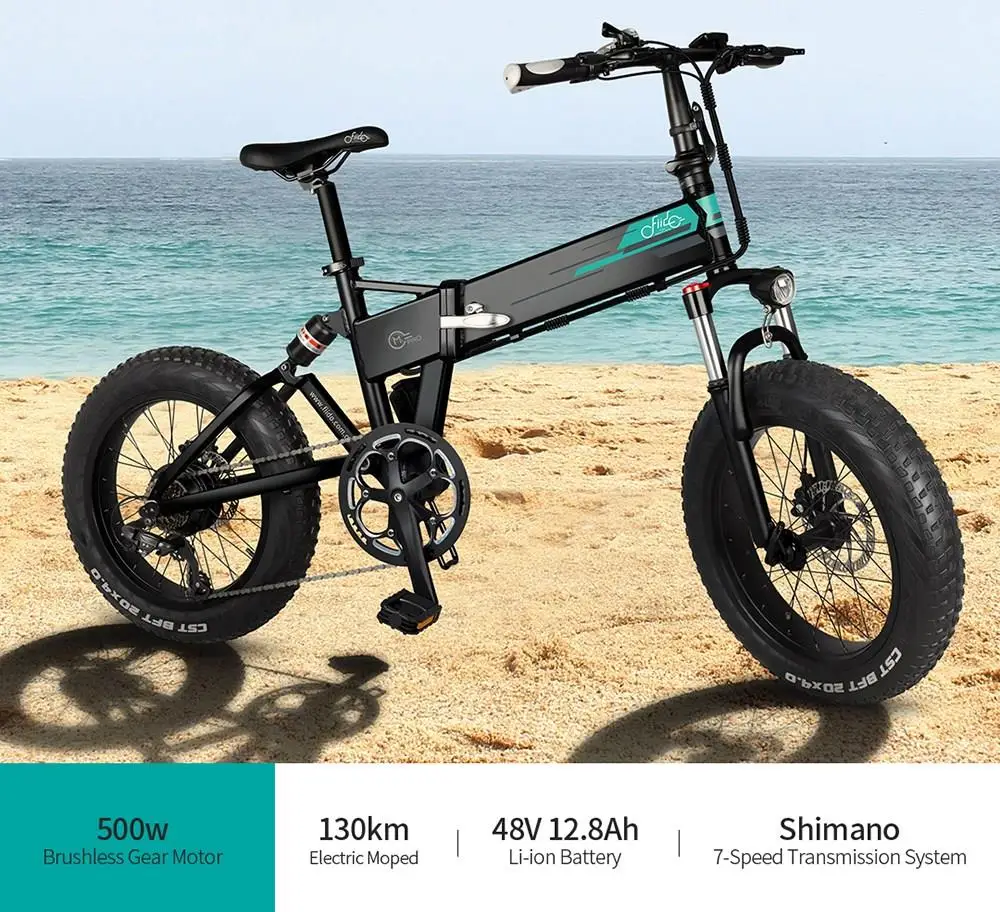 Verkauf 【 Pre-sale】 20 Zoll Fett Reifen FIIDO M1 PRO Elektrische Bike 12,8 Ah 48V 500W Klapp Moped Fahrrad 50 Km/h Top Geschwindigkeit 130KM Laufleistung Palette