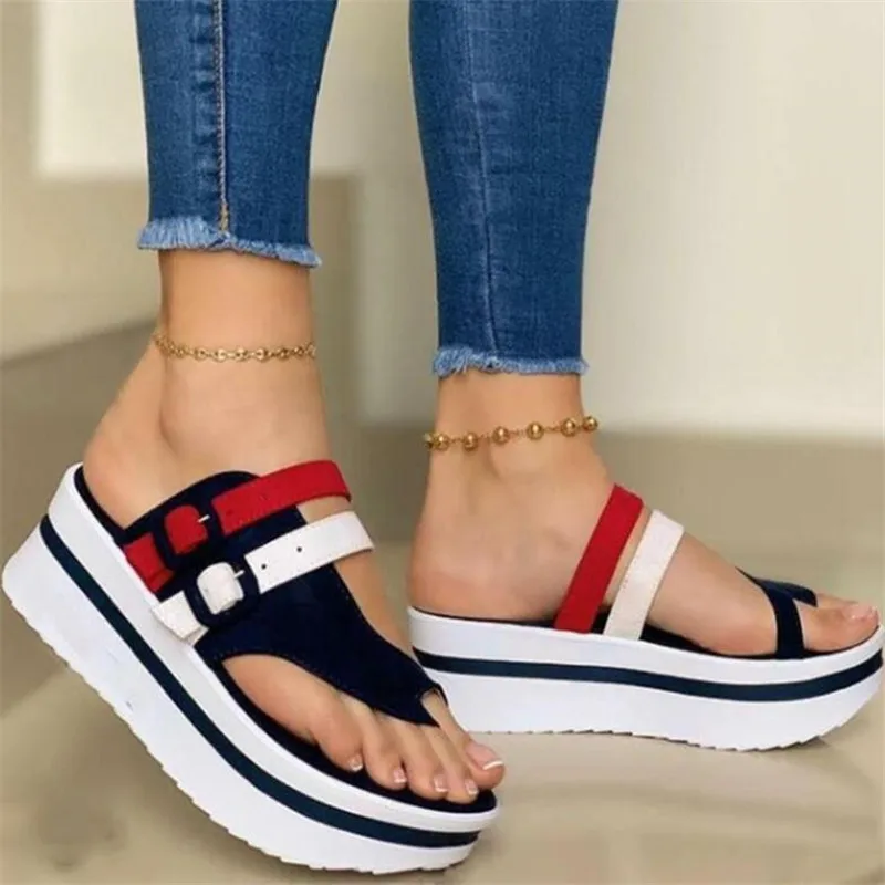 Летние Новые Модные женские сандалии на танкетке повседневные Студенческие