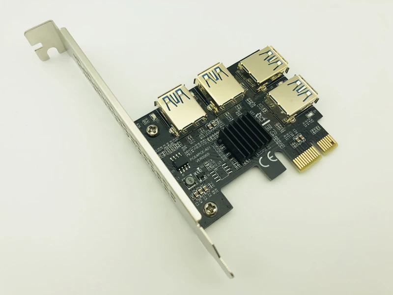 

NEW add on card PCIe 1 to 4 PCI express 16X slots Riser Card PCI-E 1X to External 4 PCI-e slot Adapter PCIe Port Multiplier Card