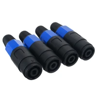4pcs 4 pin 4 pole female jack speaker cable connector audio loudspeaker soldering for 8mm outside diameter microphone cable
