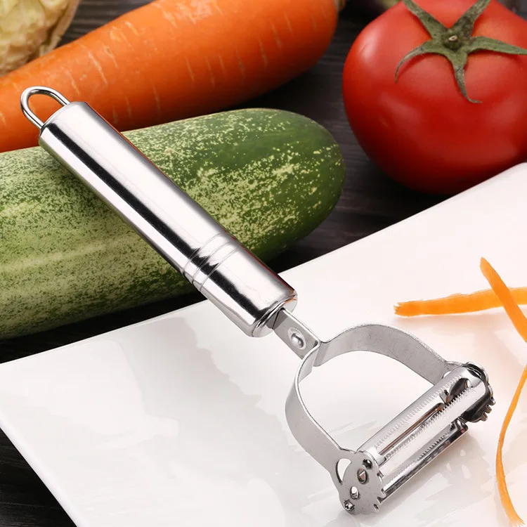 

Stainless Steel Multi-function Double-sided Vegetable Peeler Paring Knife Shredder Peeler Julienne Cutter Potato Carrot Grater