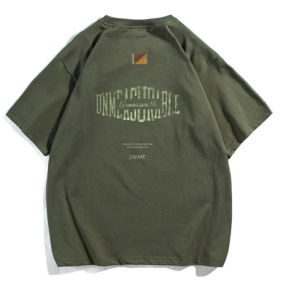 

Мужская Летняя одежда han в стиле ретро с принтом и короткими рукавами свободного покроя