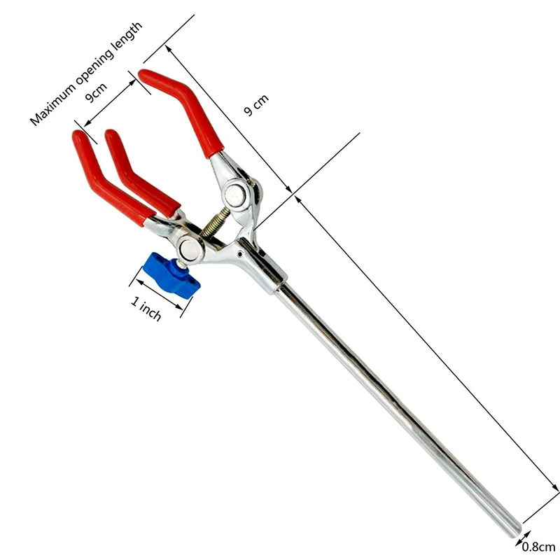 Лабораторный зажим 3 зубец палец стиль с резиновым покрытием головка черный