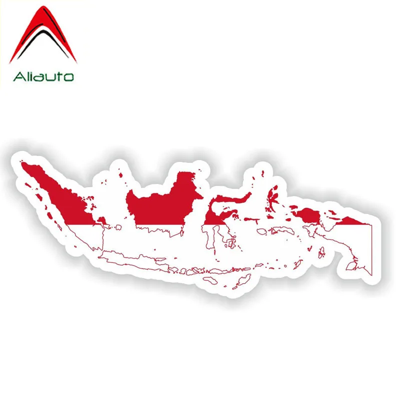 Aliauto Автомобильная наклейка на окно креативная карта Индонезии флаг
