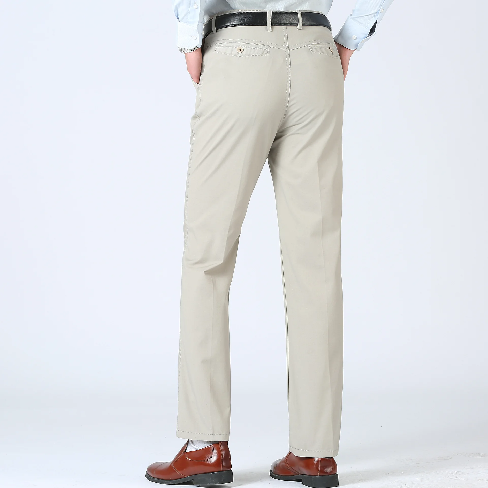 

2021 Men's Trousers Middle-aged Men Trousers Thin Casual Loose Pant Solid Color High Waist Man Trouser Pants For Male