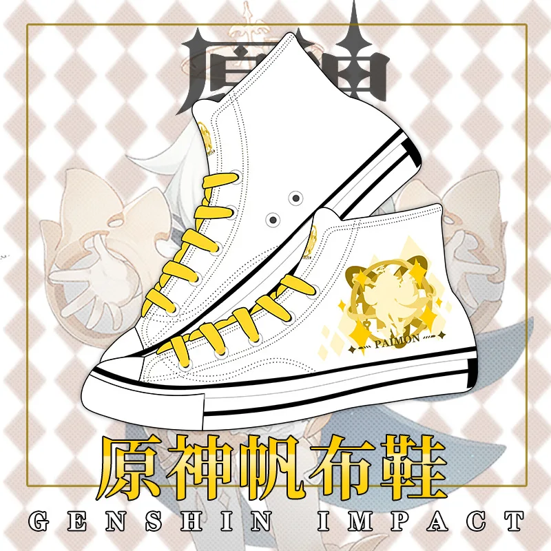 Аниме Genshin Impact Xiao Klee Paimon Venti парусиновая обувь унисекс студенческие ботильоны