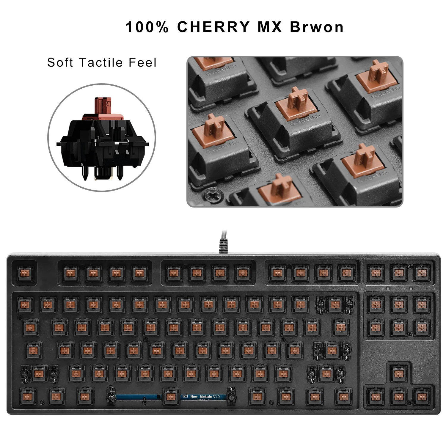 Ganss GS87 87 клавишная игровая механическая клавиатура без ключа cherry mx коричневый переключатель Проводная клавиатура для геймера