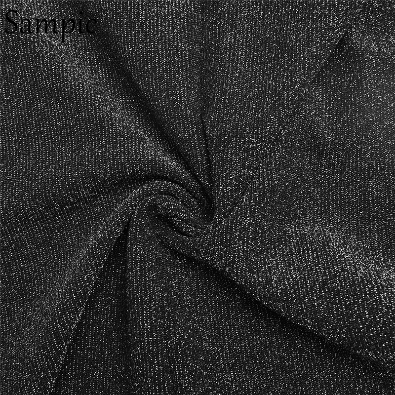 

Sampi Shoulder Pads Skinny Black Sexy Jumpsuit Tops Women Overall 2020 V Neck Party Club Wrap Rompers And Jumpsuit Female