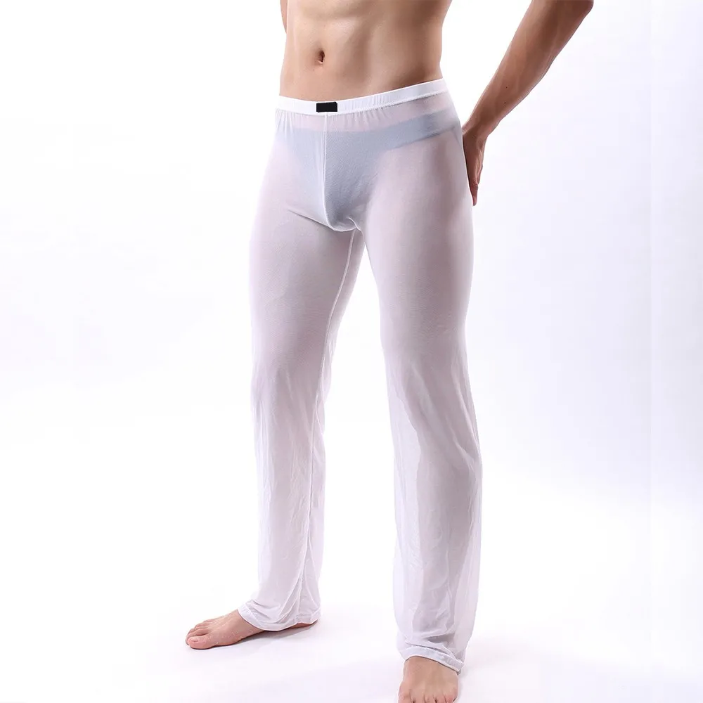 

Men Sexy Mesh Comfortable See-Through Pajamas Leggings Panties Home Trousers Men's Trousers Sexy Mesh See-through Pajamas