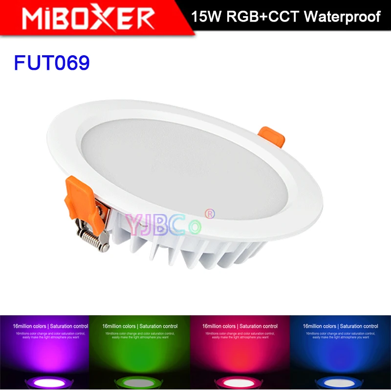 Miboxer Водонепроницаемый 15 Вт RGB + CCT светодиодный светильник FUT069 круглый AC 100 в 240 с