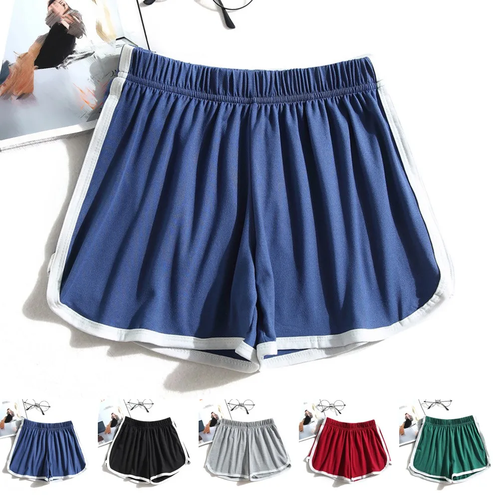 

Women Sports High Waist Shorts Yoga Casual Running Gym Jogging Summer Hot Pants 2021 Solid Color Pantskirt Anti-emptied Short