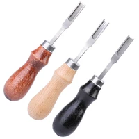 fenrry 1 pc leather punch tool leather craft edge trimming tools wood handle cutting edge skiving craft supplies practical