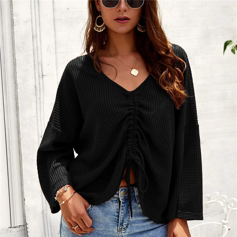 Knitted sweater woman Crop Top Autumn and Winter Leader Kou Long Bridge front row tight collar loose | Женская одежда