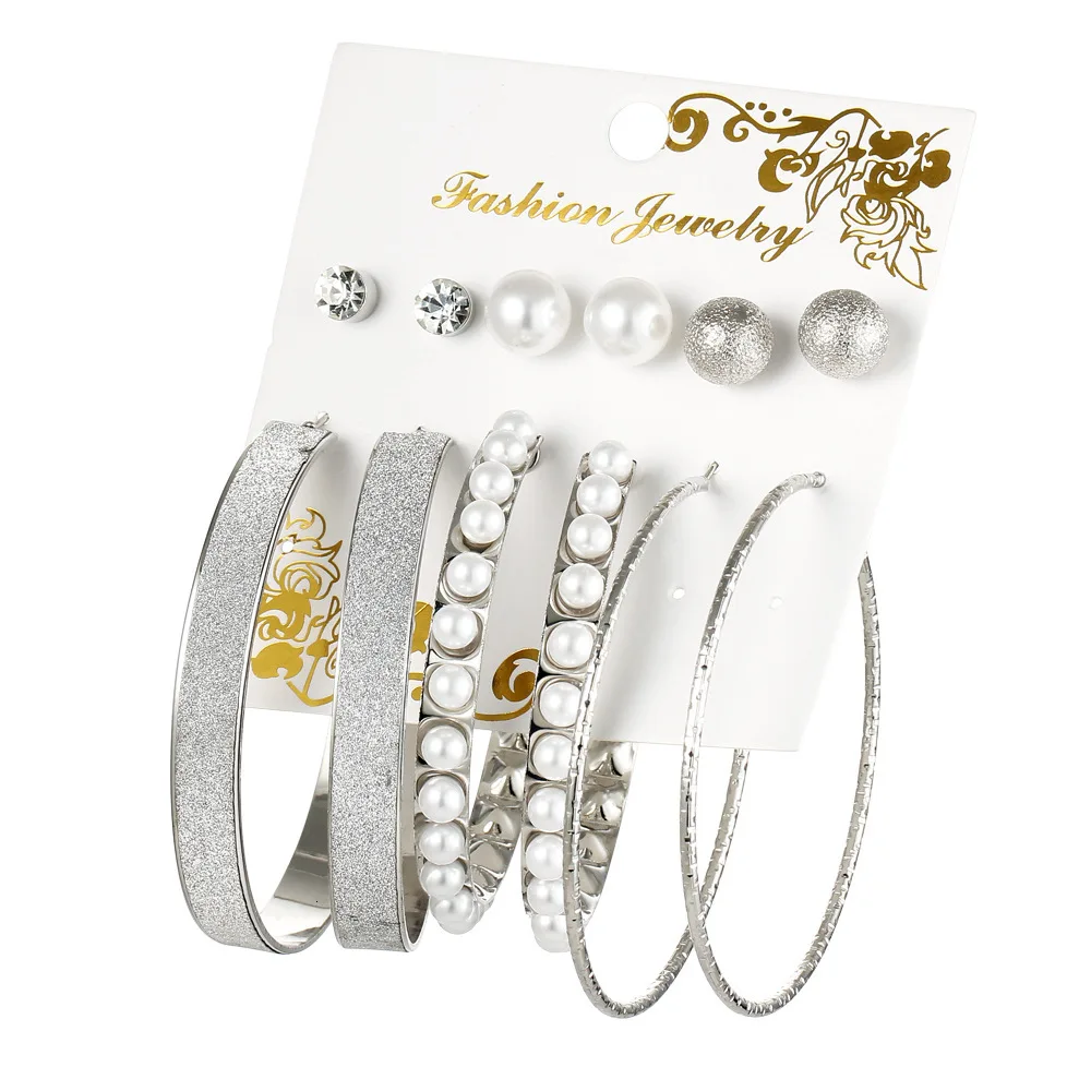 Комплект сережек для женщин 2019 модные украшения с шармами серьги гвоздики Серьги