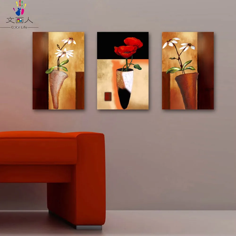 Раскраска по номерам 3 штуки счастливые цветы краски цвета растение редиска