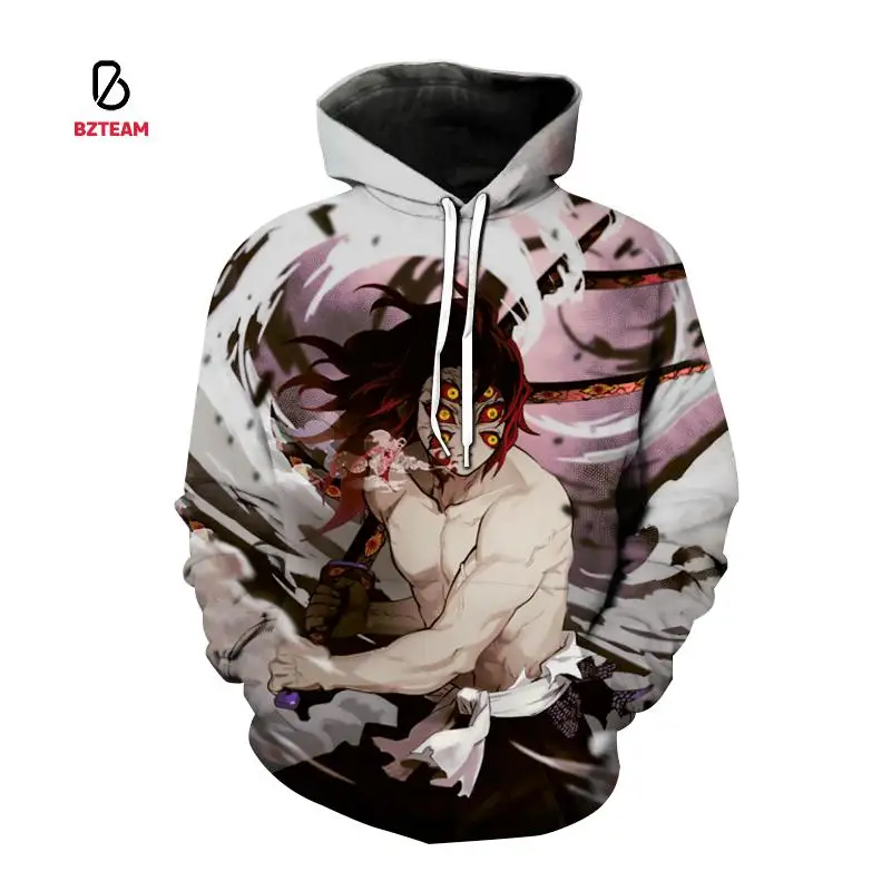 

BZTEAM Anime Hoodies Demon Slayer Kimetsu no Yaiba 3D Print Hooded Sweatshirt Men's Women's Fashion Pullover Hip Hop Hoodie Clot