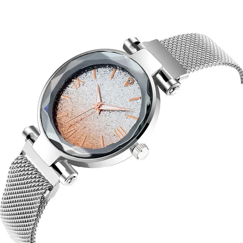 Новое поступление женские часы с магнитной пряжкой и сетчатым ремешком