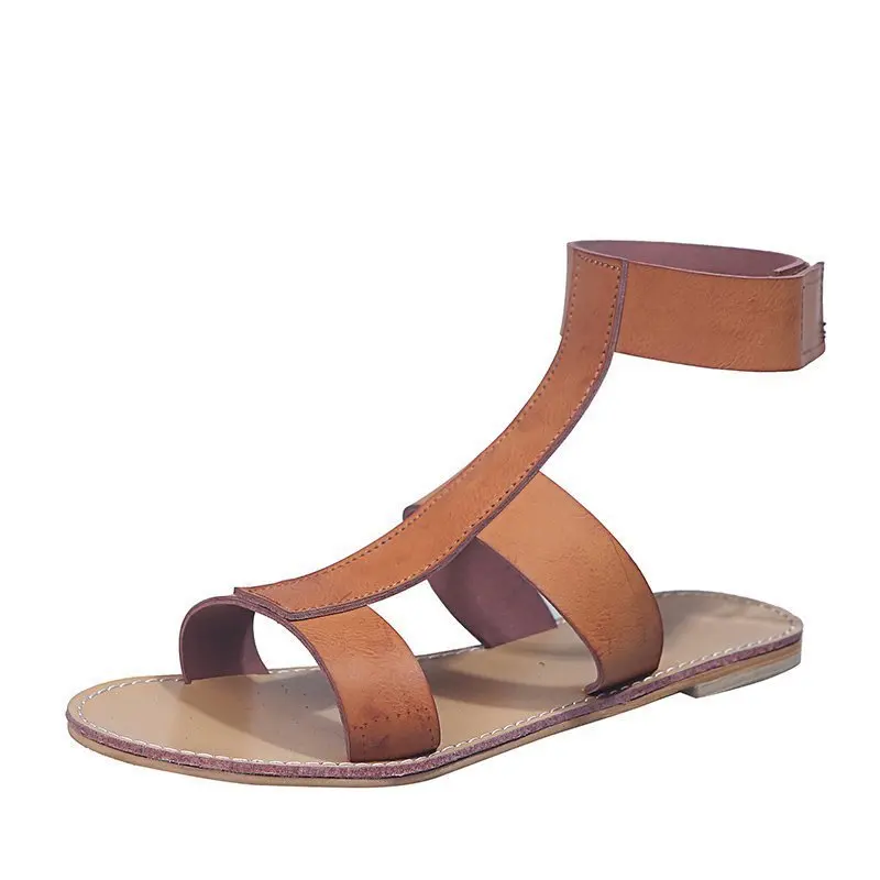 

Sandals Straps Fashion Womens Shoes 2021 Summer Heels Suit Female Beige Large Size Luxury Comfort Girls Black Flat Big Fabric R