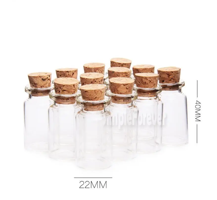 

500 Pcs/lot 7ML Clear Small Cute Mini Cork Stopper Glass Jars Containers Mini Wishing Bottle Glass Craft