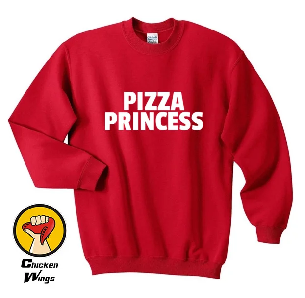 

Pizza Princess Funny Food Hungry Pizza Lover Clothing Tumblr Top Crewneck Sweatshirt Unisex More Colors XS - 2XL