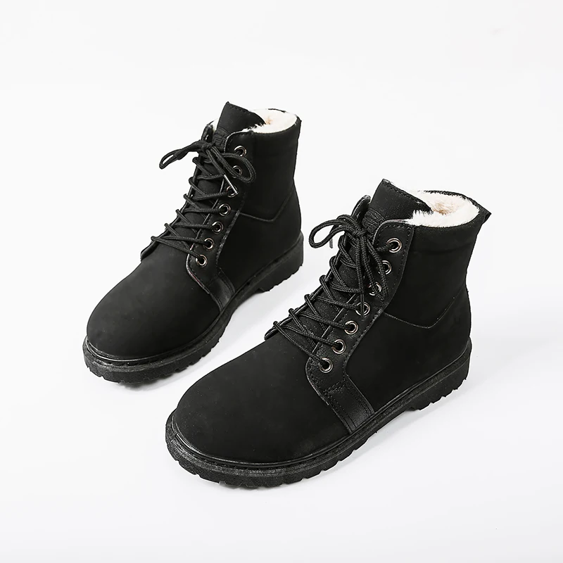 2019 женские ботинки с перекрестной шнуровкой для взрослых зимние модные теплые