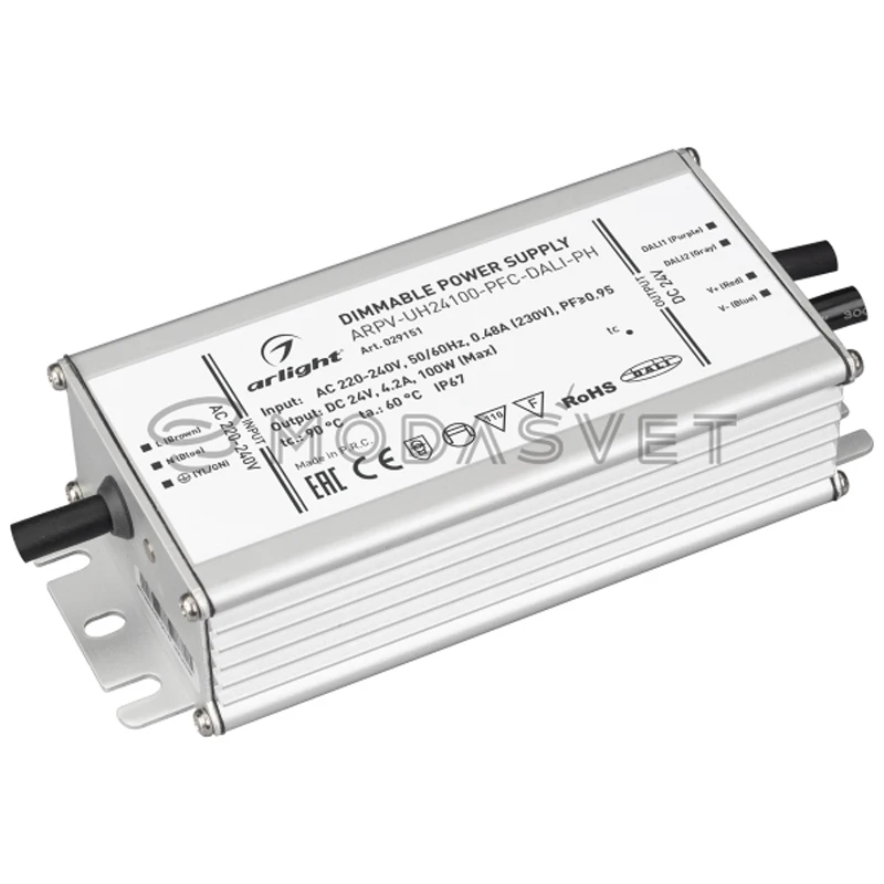 Блок питания ARPV UH24100 PFC DALI PH (24V 4.2A 100W) ( IP67 Металл 7 лет)|Трансформаторы систем